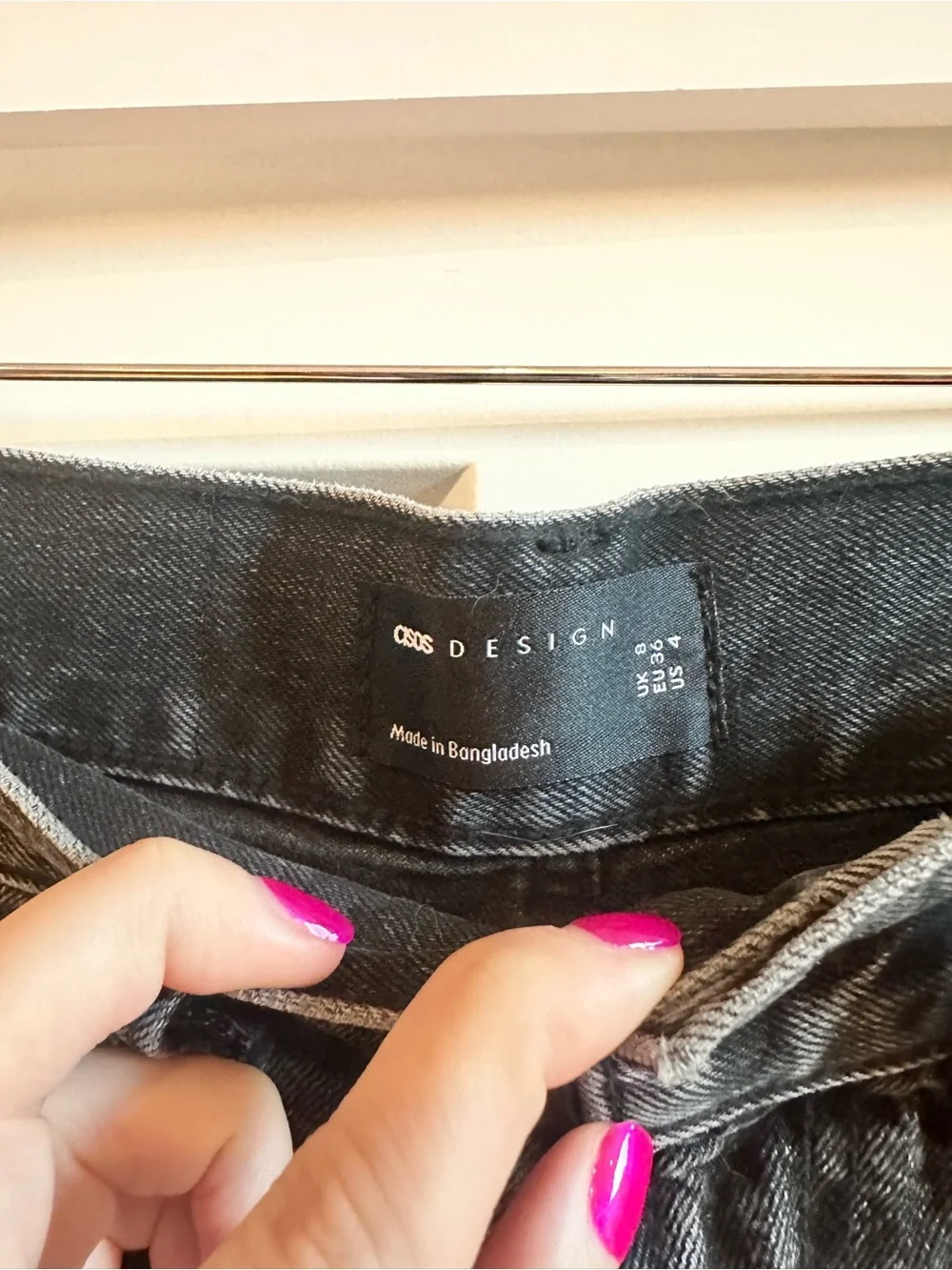 ASOS Black High-Rise Denim Bermuda Shorts